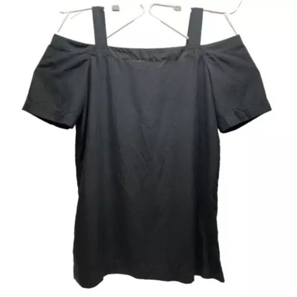 Calvin Klein Tops - Calvin Klein Jeans Women's XL Crepe Cold Shoulder Blouse Black Lightweight EUC